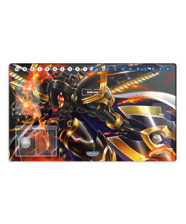 New Mlikemat DTCG Playmat Anime Digimon Alphamon Trading Card Game Mat Play Pad with Card Zones + Free Bag