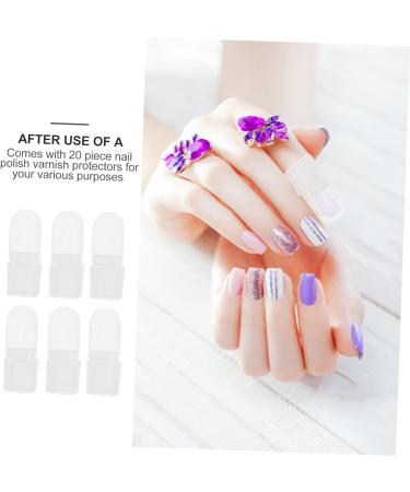 FRCOLOR 20pcs Nail Case Finger Nail Soakers Nail Paint Protector Polish Remover Wraps Nail Polish Soak off Nail Varnish Tip Nail Polish Protector Gelt Spar Varnish Plastic Manicure Barrier - Buy Online on SooperMarket.com