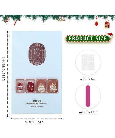 Christmas False Nails Set - Red Nude Snowflakes Xmas Press On Nails for Women (24pcs) - Buy Online on SooperMarket.com