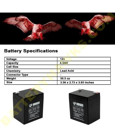 Buy 12V 4.5AH SLA Sealed Lead Acid Battery UB1245 UB1250 SLA1250 PS1250 for Alarm Medical Solar UPS | Fast International Shipping - Buy Online on SooperMarket.com