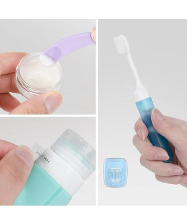 100ml x 4 Silicone Travel Bottles Set - Leakproof TSA Approved Portable Containers for Shampoo & Lotion - BPA Free in Pink Yellow Green & Blue - Buy Online on SooperMarket.com