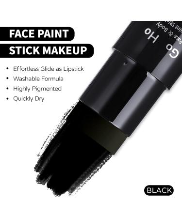 Go Ho Water Based Black Face Paint Stick - 1.06 Oz Non-toxic Cream Makeup for Adults & Children - Washable & Full-coverage Body Paint Stick for Theater, Halloween, SFX, Cosplay - Buy Online on SooperMarket.com