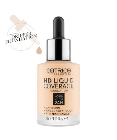 Catrice HD Liquid Coverage Foundation No. 002 - Long-Lasting Matte Vegan Oil-Free Waterproof | 30ml - Perfect for Impure Skin - Buy Online on SooperMarket.com