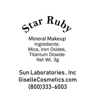 Giselle Cosmetics Star Ruby Loose Powder Organic Mineral Eyeshadow - 3g - Buy Online on SooperMarket.com