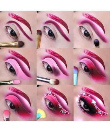 Pink Purple Eyeshadow Palette Makeup 12 Colors Pigmented Matte Shimmer Cute Eye Shadow Tone Small Bright Peach Red Violet Eyeshadow Pallet Long Lasting Shades For Girl Women Summer Travel - Buy Online on SooperMarket.com
