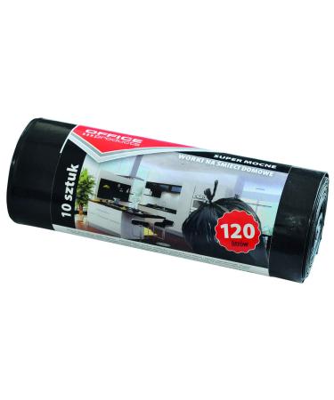Office Products 22022232-05 garbage bag 120 l - 10 pieces extra strong LDPE |Garbage bags garbage bag waste bags garbage bag for household waste for the office |Color: black |Folio thickness: 24 m 10 pieces (1 Pack) 120 l