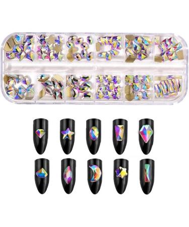 Rhinestones Nail Gems Nail Art Accessories with Pick Up and Rhinestone Picker Dotting Pen Flat Back Gems for Nails Face Clothes Craft - Buy Online on SooperMarket.com