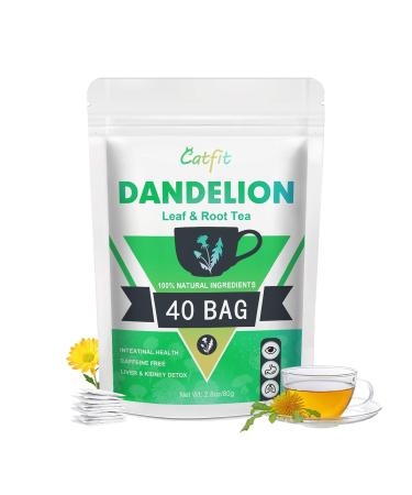 Organic Dandelion Root Herbal Tea Premium Dandelion Root Leaf with Chrysanthemum and Cassia Helps Improve Digestion & Immune System Caffeine Free 40 Tea Bags Teabags-Dandelion