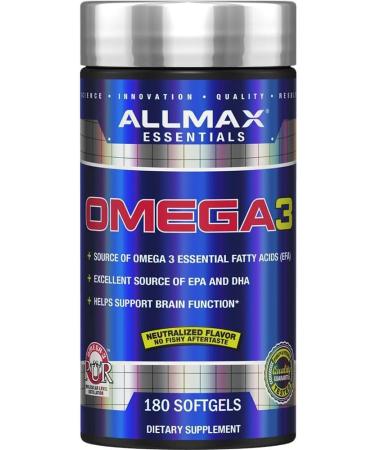 ALLMAX Nutrition - Creatine 3000 Creatine Monohydrate Capsules for Strength and Muscle Recovery & Omega-3 essential fatty acid ultra-pure cold-water fish oil 180 count - Buy Online on SooperMarket.com