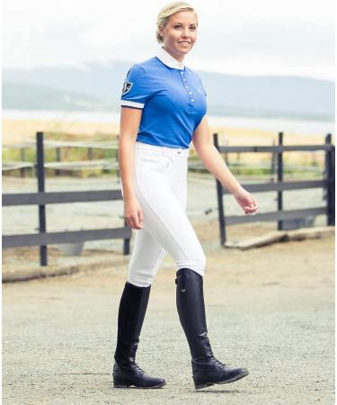 HORZE Active Women's Silicone Grip Full Seat Breeches - White, Size 32 - Buy Online on SooperMarket.com