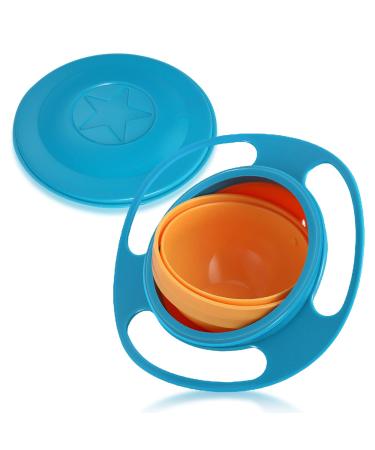 Vokmon Universal Gyro Bowl Anti Spill Dining Entertaining Toddler Magic Bowls Non Spill Bowl Feeding Toddler Gyro Bowl Rotating 360 Degrees Rotation Gyroscopic Smooth Bowl for Kids Toddlers Blue