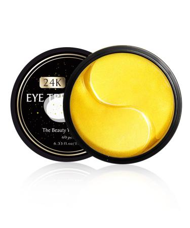 Under Eye Patches for Puffy Eyes - 24K Gold Under Eye Mask for Dark Circles and Puffiness - Reducing Eye Bags and Wrinkles - Hydrating and Tenderizing with a Smooth Finish - 30 Pairs 60 Count (Pack of 1)