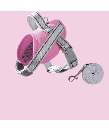 Fueegue Cat Harness with Leash Escape Proof Adjustable Soft for Cats and Dogs Puppy Harness Pink M