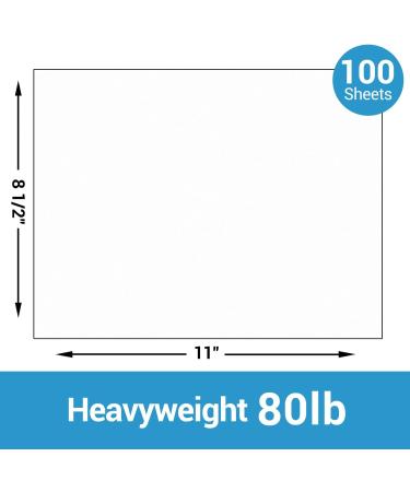 White Cardstock 100 Sheets 8.5 x 11 - Ohuhu Heavyweight 80lb Cover Card Stock - Perfect for Crafts and DIY Cards - Buy Online on SooperMarket.com