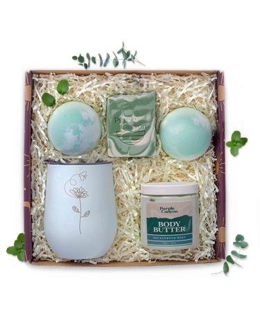 Purple Canyon Bath Gift Set for Women | Revitalizing Eucalyptus Spearmint and Cucumber Mint Self-Care Gift for Women