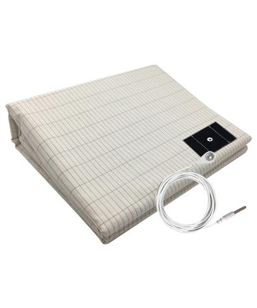 Earthing Sheet 36x100in with 15ft Grounding Cord Conductive Grounding Half Sheet with Pure Silver Thread