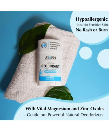 MONA BRANDS All Natural Deodorant For Women & Men | For Sensitive Skin | No Aluminum or Baking Soda | (UNSCENTED 1.76 Oz) - Buy Online on SooperMarket.com