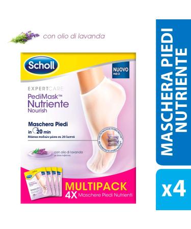 Scholl Pedimask Foot Mask with Lavender Oil - 4 Pairs Moisturizing Socks for Soft Feet | International Shipping - Buy Online on SooperMarket.com