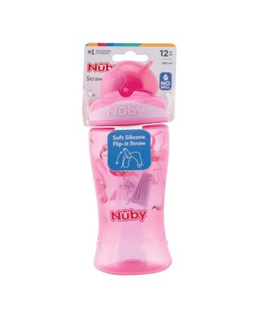N by Flip-It Straw Cup for Kids | BPA-Free Drinking Bottle for Toddlers | Pink | 360ml | 12+ Months - International Shipping Available - Buy Online on SooperMarket.com