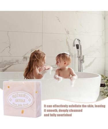 Dranng Rice Soap | Mild And Non-irritating Rice Soap Goat Milk Soap Handmade Brightening Soap Body Cleansing Rice Soap For Face Body Cleansing And Moisturising - Buy Online on SooperMarket.com