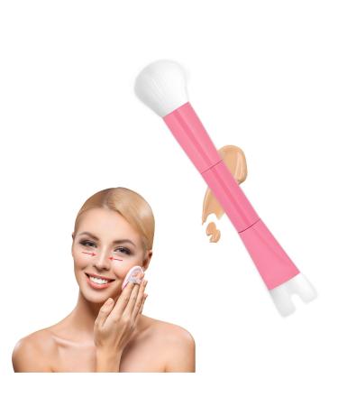 Nose Contour Brush U Shaped Makeup Brush Dual End Nose Contour Brush Pro Contour Duo Brush for Sculpting and Defining Nose Cheek Bones Contour (Pink)