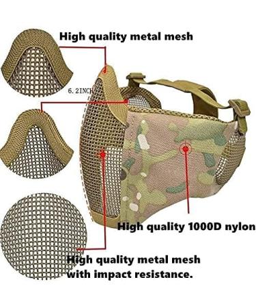 MH Tactical Fast Helmet with Foldable Ear Protection, Half Face Mesh Mask and Goggles Set - CP | Ideal for Airsoft, Paintball, CS Game - Buy Online on SooperMarket.com