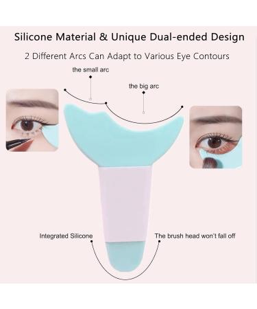 Eyelash Shield Applicator Guard Tool - 2 Pcs Multifunction Silicone Stencils for Quick and Easy Eye Makeup - Buy Online on SooperMarket.com
