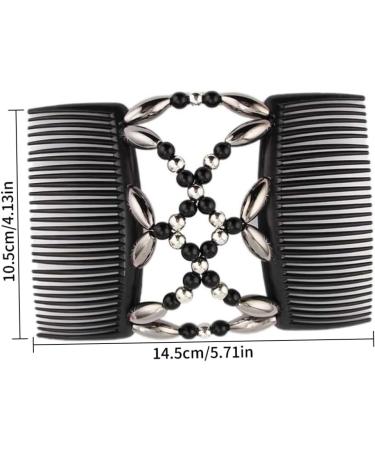 Beads Hair Combs Magic Stretchy Double Comb Hair Clips Elastic Hairpins Accessories Clips Barrettes - Buy Online on SooperMarket.com