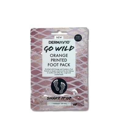 Derma V10 Go Wild Foot Mask Vitamin E Hyaluronic Acid Orange And Cranberry Extract Moisturises And Nourishes Feet Softens Rough Dry And Cracked Heels Natural Ingredients Vegan Friendly