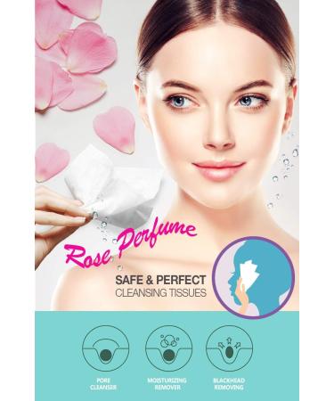 Epielle Rose Petal Makeup Remover Cleansing Tissues - 60 Pre-Moistened Tissues - Hypoallergenic, Soothing, No Mineral Oil, Alcohol, Sulfate - 4pk - Buy Online on SooperMarket.com
