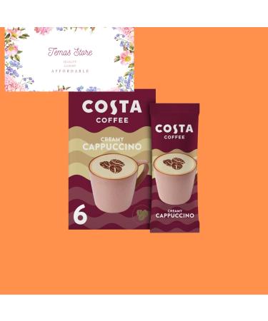 Temas Costa Coffee Instant Coffee Sachets Bundled With Reusable Coffee Cup Sleeves & Coffee Stirrers | Creamy Cappuccino | Coffee Gifts (Creamy Cappuccino) - Buy Online on SooperMarket.com
