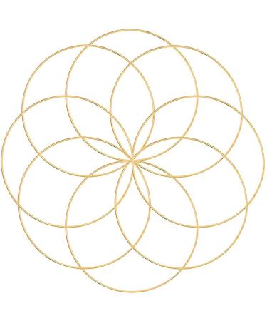 Outuxed 8pcs 10inch Metal Crafts Hoops Wreath Macrame Creations Ring for DIY Crafts Dream Catchers  Floral Macrame Hoop for Wedding Decor  Wall Hanging Craft  Gold 10 Inch