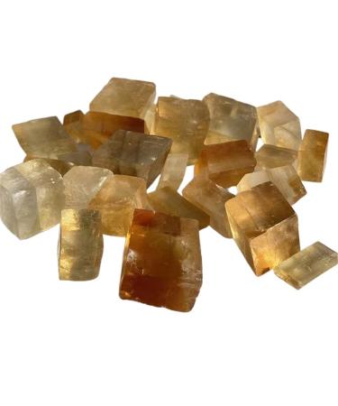 1pc Natural Orange Clear Iceland Spar Stone Calcite Specimen Rough Raw Collection Gift Gift (Color : Yellow Size : 3-5cm) 3-5cm Yellow