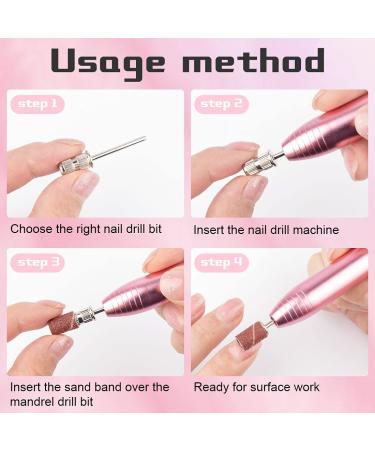 10-Piece Rolybag Nail Drill Bits Set for Electric File Sanders - 3/32 Inch Mandrels for Manicures, Pedicures, Home, Salon & Spa - Buy Online on SooperMarket.com