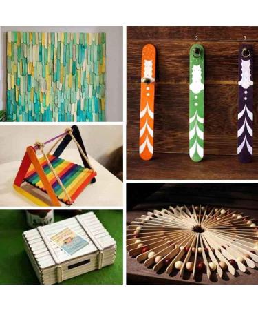 200pcs 4.5 Natural Wooden Food Grade Craft Sticks for DIY Crafts and Ice Cream - Eco-Friendly Popsicle Sticks - Buy Online on SooperMarket.com