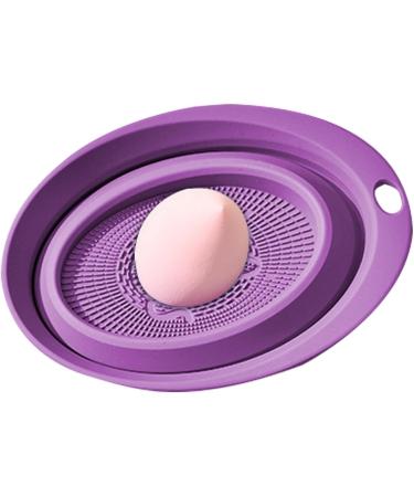 ZORQ Makeup Brush Cleaner Mat Cosmetic Makeup Brush Cleaner Bowl Portable Cosmetic Make Up Brush Cleaning Scrubber for Makeup Eggs Brushes Purple - Buy Online on SooperMarket.com