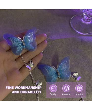 10 Pairs Tassel Butterflies Hair Clip Blue Pink Butterflies Hairpin Double Layer Fabric Butterfly Clips Flower Fairy Crown Flower Fairy Accessories for Beautiful Girls - Buy Online on SooperMarket.com