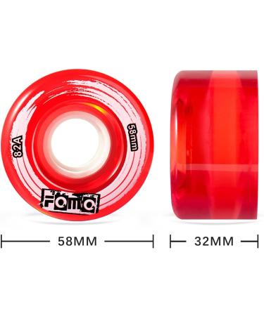 FOMOTEAM Roller Skate Wheels 58mm 82A (Set of 8) - Red | Indoor/Outdoor Use - Buy Online on SooperMarket.com