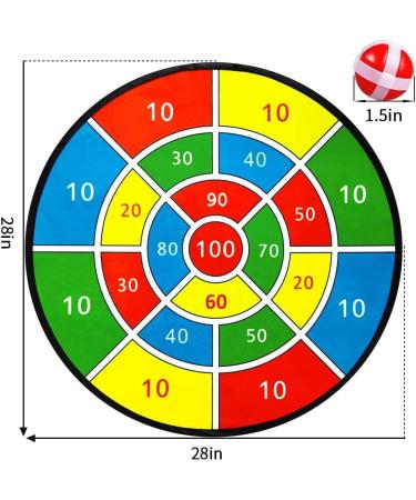 Dart Board Games for Kids - Large 28 Dart Board Toys with Sticky Balls, Outdoor Safe Toy Gifts for Boys and Girls Ages 3-10 - Buy Online on SooperMarket.com