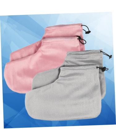 Amosfun 2 Pair Paraffin Wax Warmer Paraffin Wax Booties Paraffin Bath Liners Wax Foot Covers Moisturizing Booties Hot Spa Wax Foot Moisturizing Socks Cotton Foot Strap Foot Bag Heel Work 28x20cm Pink - Buy Online on SooperMarket.com