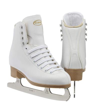 Jackson Ultima/GAM Stella/Clasicue Womens, Men, Girls, and Boys Figure Ice Skates in White and Black Colors KIDS - Youth 11 Upgradable Blades / Reinforced Design