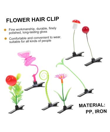 KALLORY 56 pcs Plant Girls Mixed Style Toddler Barrettes - Mini Sprout Hairpins Pins for Kids Party with Grass Sprouts, Little Mushrooms, Butterflies - Novelty Simulation Barrette Set - Buy Online on SooperMarket.com