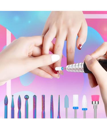 Flasoo Nail Drill Bit Set - 12Pcs Fine Grits Efile Bits for Acrylic and Gel Nails | Electric Manicure Machine Accessories for Home and Salon Use - Buy Online on SooperMarket.com