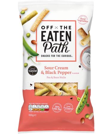 Off the Eaten Path Sour Cream & Pepper Bean Sticks 100g - Crunchy Snack with a Tangy Twist - Buy Online on SooperMarket.com