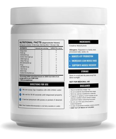 Wllcor - Pure Micronised Creatine Monohydrate (Unflavoured 33 Servings) | Rapid Absorption | Enhanced Muscle strength & Power - Buy Online on SooperMarket.com