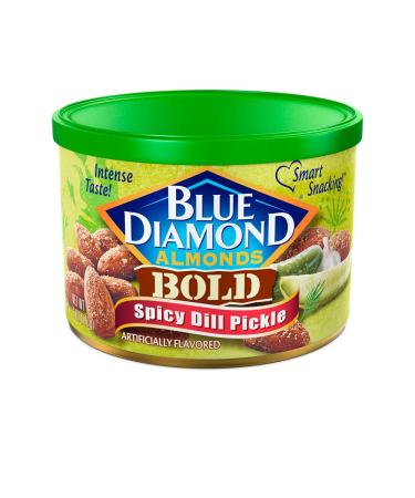 Blue Diamond Almonds Spicy Dill Pickle Flavored Snack Nuts 6 Oz Resealable Can (Pack of 1)