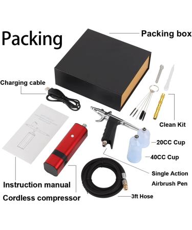 Paint Sprayer Cordless Airbrush Kit with Gravity Trigger Type Spray Gun for Art Model Body Paint Artist Makeup Nail Tattoos Cake Tools for Painting Ceilings Fences cabinets Tm80s Red B - Buy Online on SooperMarket.com