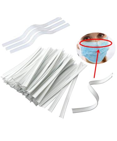 Plastic Strips Nose Wire Double Wire Nose Bridge for Mask 8CM Flat Nose Clips Nose Bridge Bracket DIY Wire for Sewing Crafts (100)