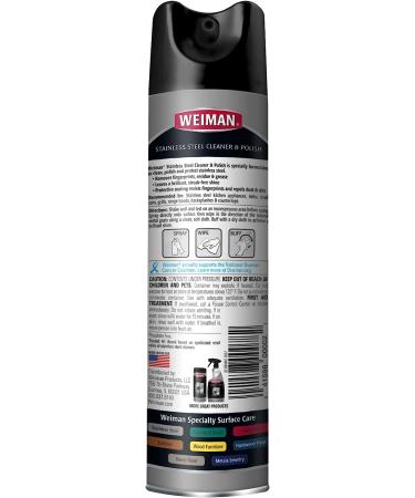 Weiman Stainless Steel Cleaner & Polish - 2 Pack Aerosol Spray with Microfiber Cloth - Streak-Free Shine for Refrigerator, Oven, Dishwasher, Stove - Protects from Fingerprints - Buy Online on SooperMarket.com