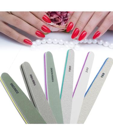 Professional Nail File Set Double Sided Grit 100/150/180/220/240/280/1000/4000 Buffer Emery Board Manicure Tools For Nail Grooming and Styling Acrylic Gel Nail Buffer File Block Nail Polisher 6 Pcs - Buy Online on SooperMarket.com